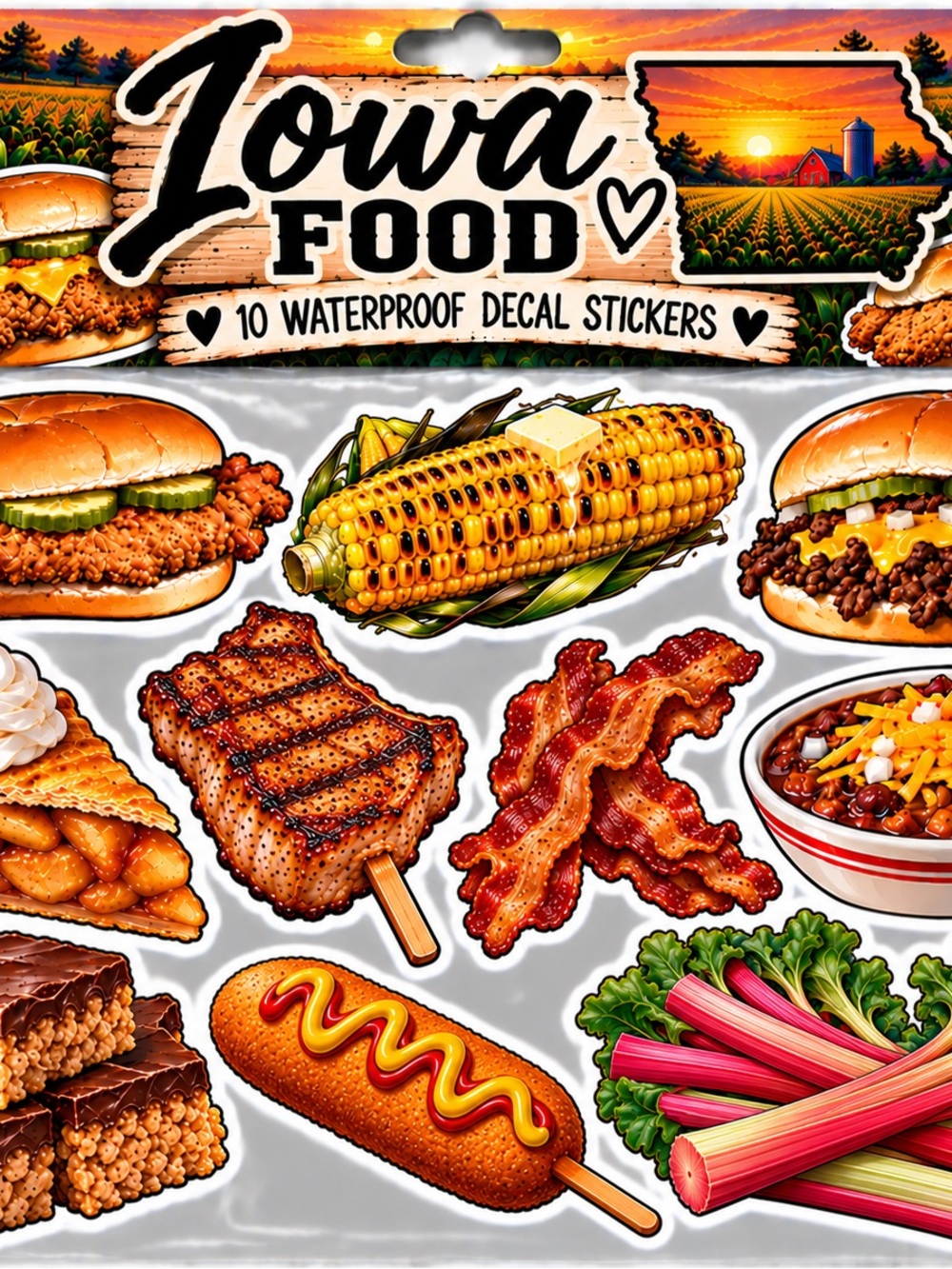 Waterproof Decal Stickers β IOWA Foods